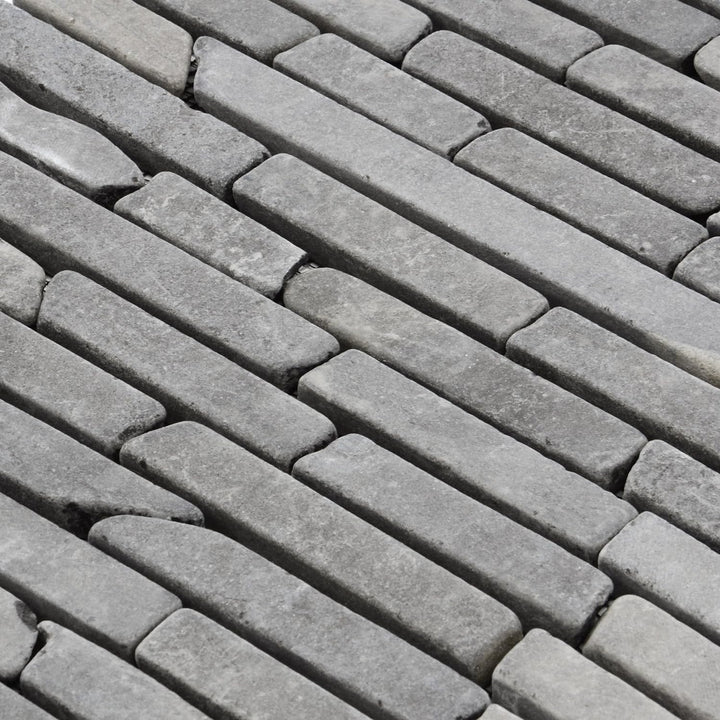 DIVERO 11 Fliesenmatten Naturstein Stäbchen Mosaik Fliesen aus Marmor für Wand und Boden grau á 29 x