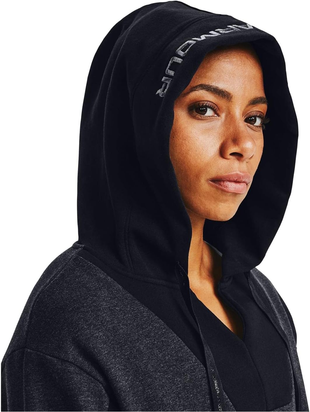 Under Armour Damen Rival Fleece Bestickt Kapuzenpullover Schwarz L