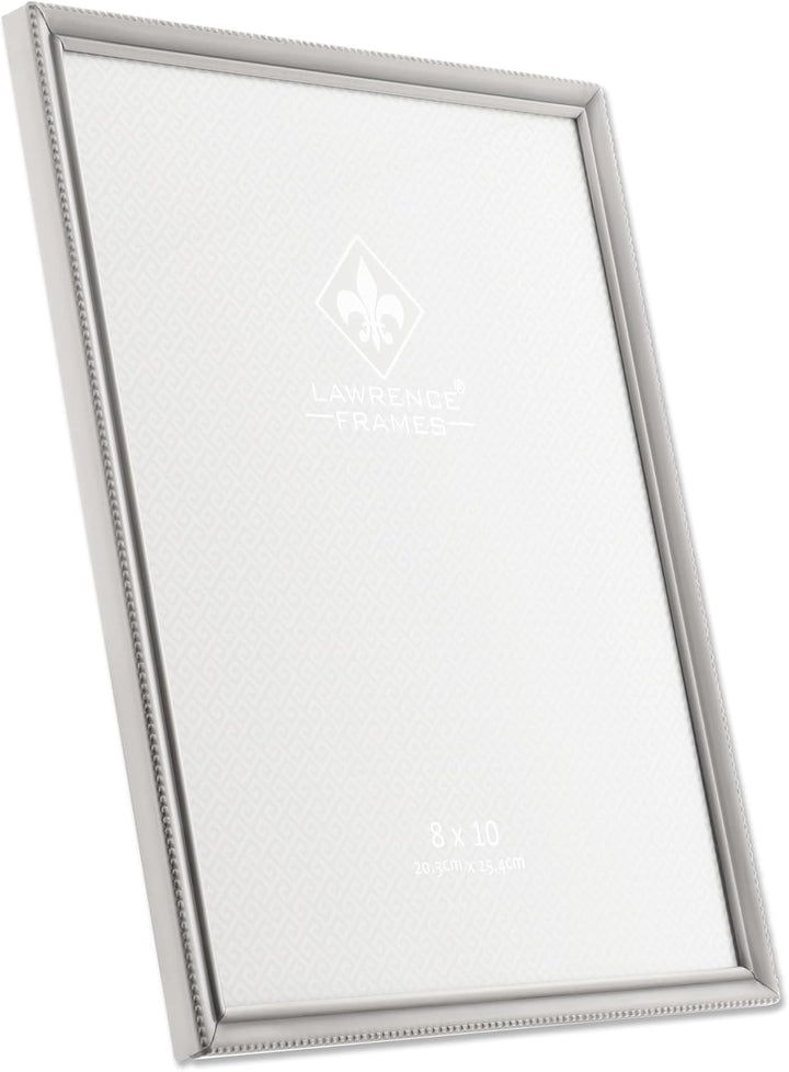 Lawrence Frames 11580 Bilderrahmen, Zinn, 20,3 x 25,4 cm, mit Perlenbordüre zinnfarben 8x10, zinnfar
