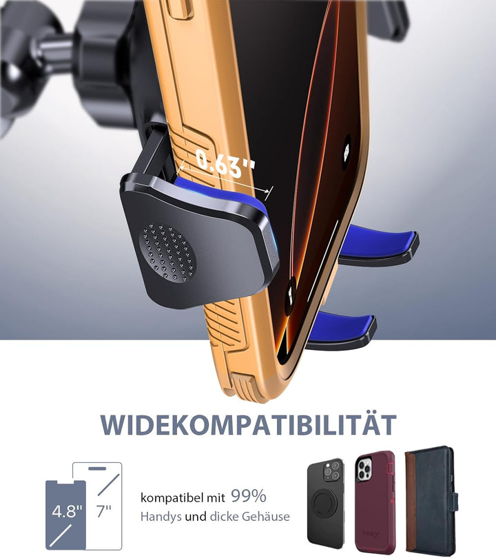 Miracase 2025 Handyhalterung Auto【Upgrade Doppelhaken & Rüttelfester Saugnapf】 4 in 1 Handy Halterun