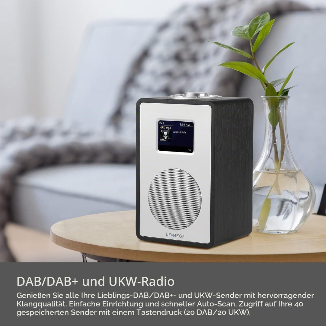 LEMEGA CR4 DAB/DAB+ und UKW Digitalradio,Bluetooth Lautsprecher, DAB Radio,Doppelwecker,Küchen/Schla