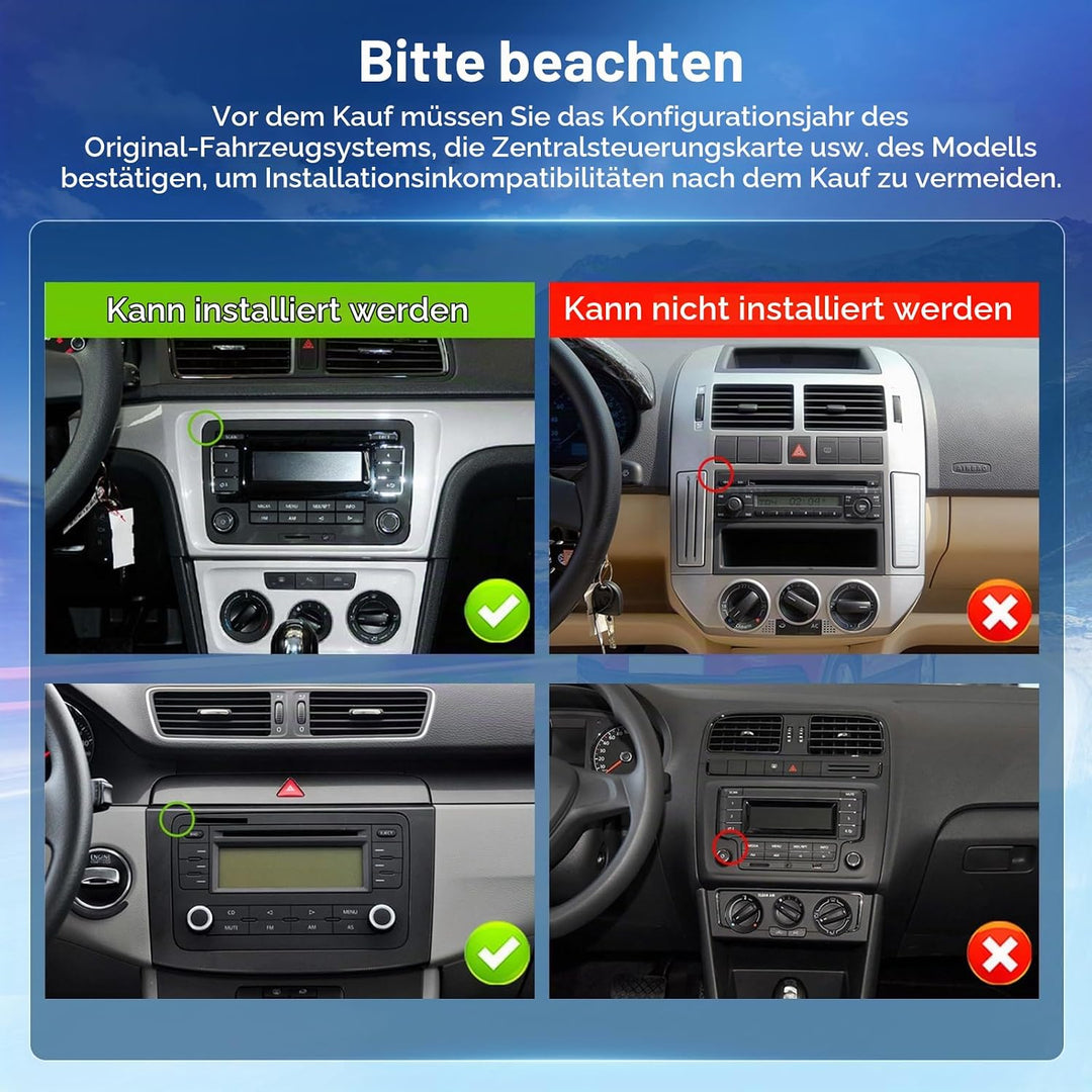 4+64G Motorsi Autoradio für VW Seat Passat Golf 5 6 Polo Skoda mit Apple Carplay Android Auto, 9-Zol