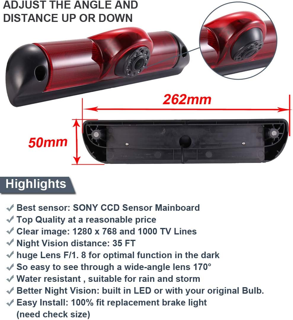 Dynavsal 【Super HD Rückfahrkamera Set】 4.3 Zoll TFT LCD Farbdisplay Auto Monitor + 1280 * 720 Pixel