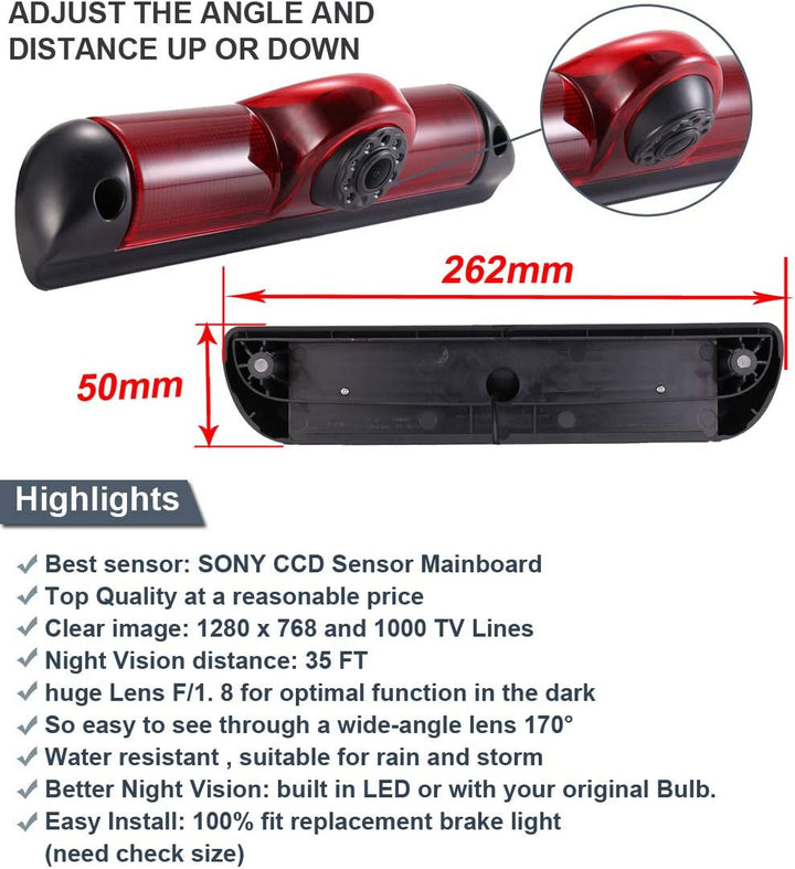 Dynavsal 【Super HD Rückfahrkamera Set】 4.3 Zoll TFT LCD Farbdisplay Auto Monitor + 1280 * 720 Pixel