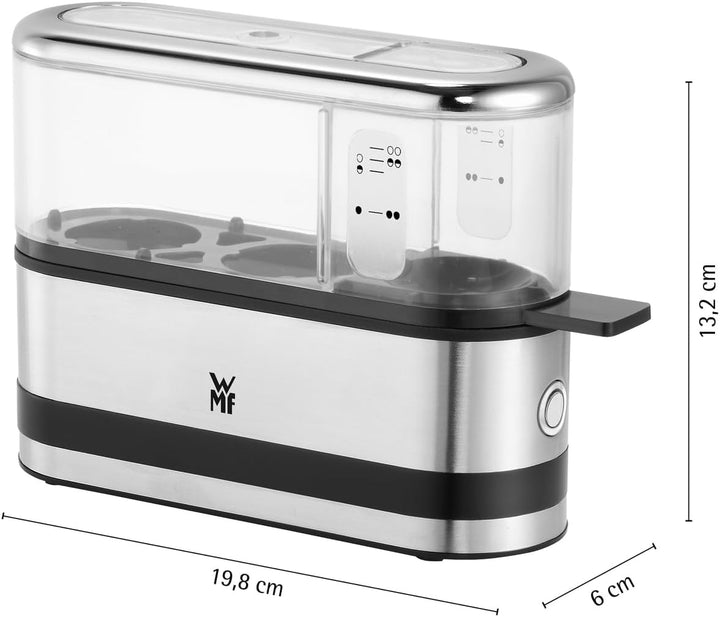 WMF Küchenminis 2-Eier-Kocher, Eierkocher für 1-2 Eier, mit Eipick, BPA-freies Tritan, 250 W, cromar