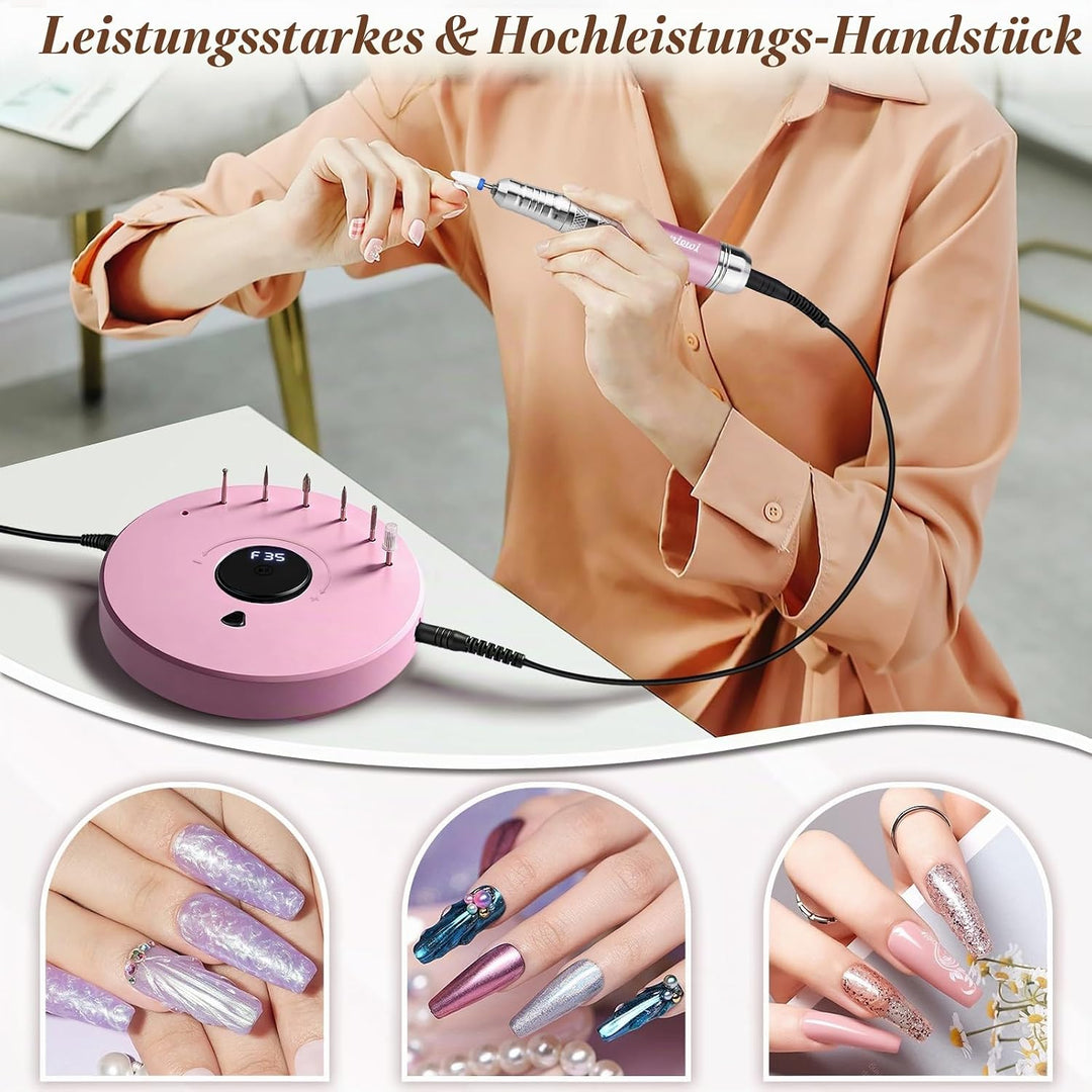 Nagelfräser für Gelnägel 35000 U/Min, Acrylnägel, Maniküre Pediküre set, Nagelfräser Professionelle