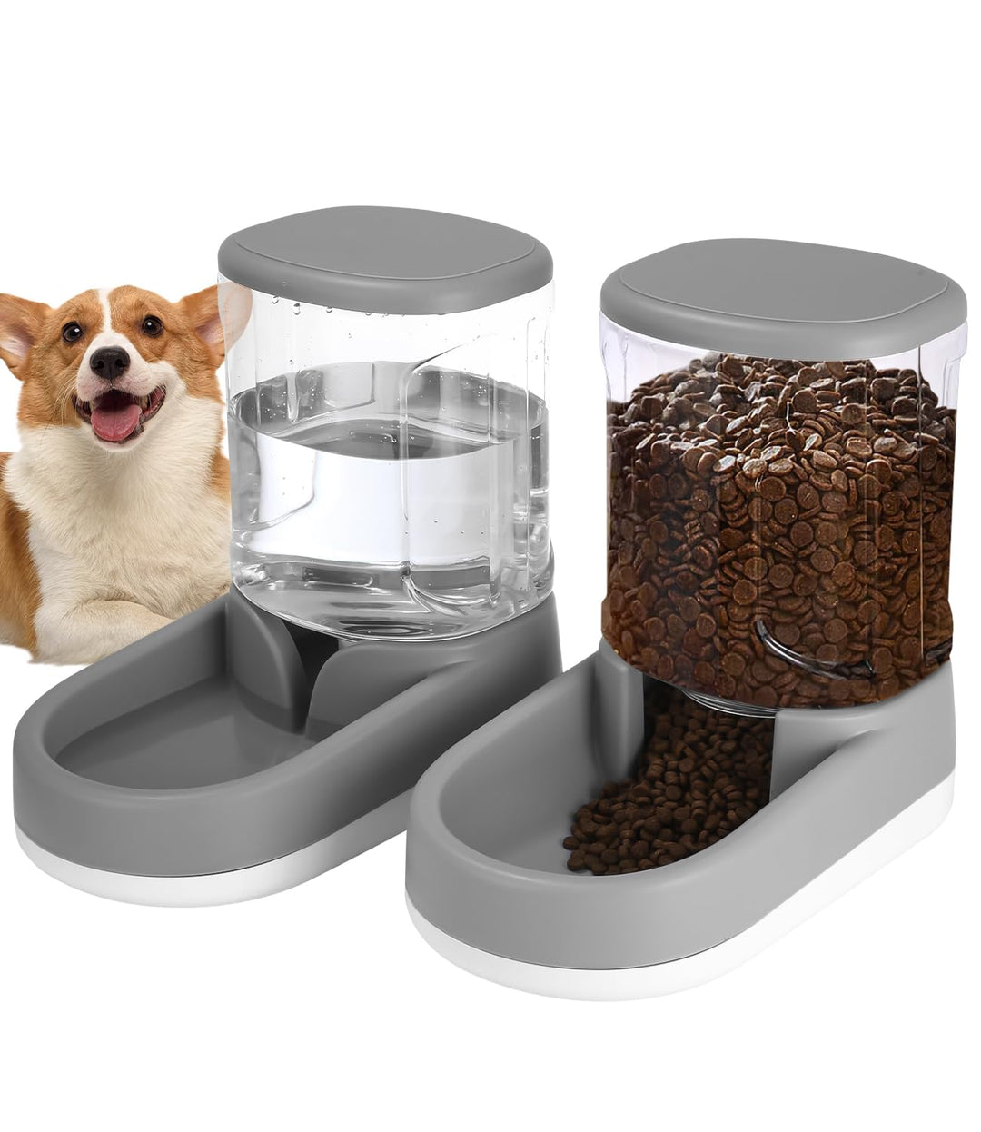 Automatisches Futter und Wasserspender für Hunde, Katzen, Futterspender und Wasserspender, 2X 3,8 L,