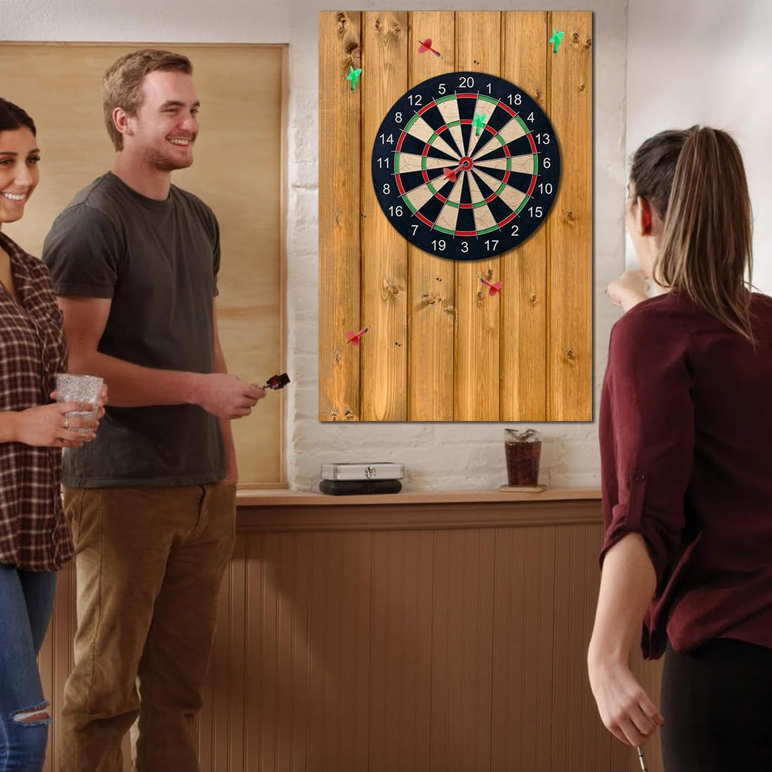 RANJIMA Holzmaserung Dartscheibe Wandschutz, Filz Dartboard-Wandschutz für Dartscheiben Selbstkleben
