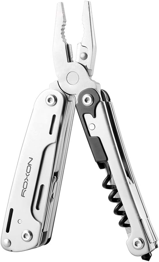 Roxon S801S STORM Multitool Zange, Outdoor Multi Tool, Multitool mit extra Bits Gruppe und schwarzem