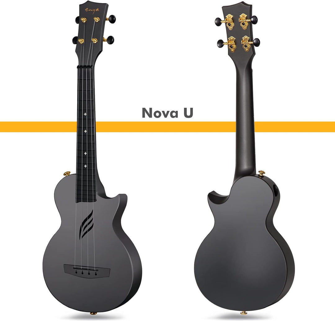 Enya Konzert Ukulele Nova U 23 Zoll Kohlefaser Anfänger Ukulelen Set mit Tasche Saiten Gurt Capo Was