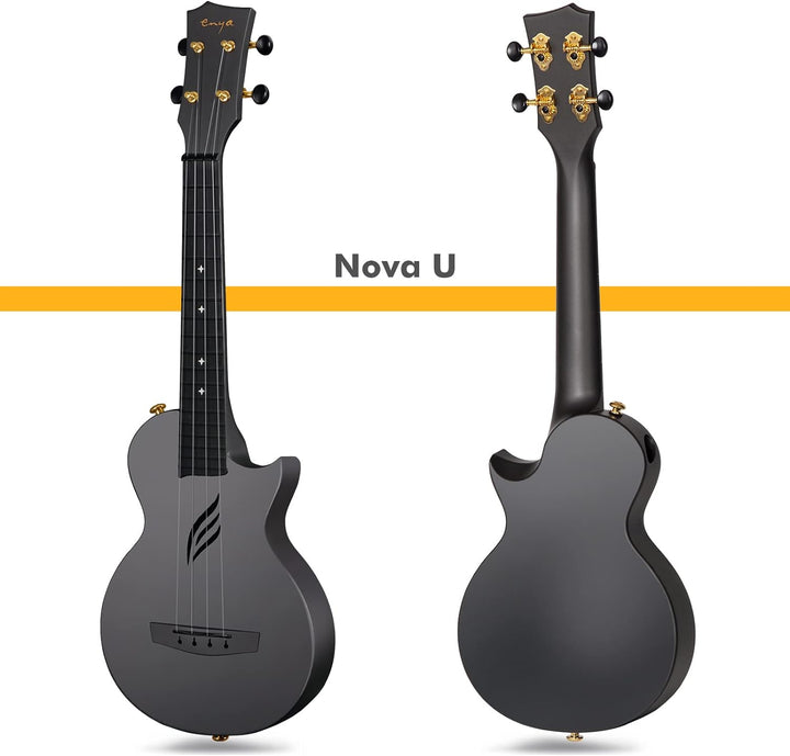 Enya Konzert Ukulele Nova U 23 Zoll Kohlefaser Anfänger Ukulelen Set mit Tasche Saiten Gurt Capo Was