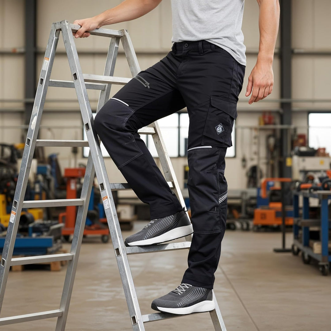 Revolt 4Stretch Herren Hose - Stretch Herren Arbeitshose - elastische Männer Bundhose mit Multifunkt