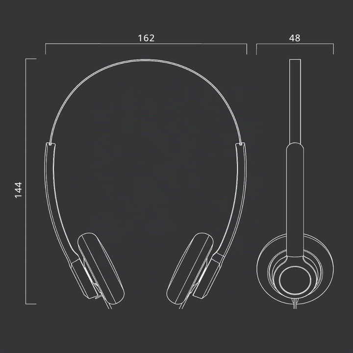 MUSE M-206 CF Stereo-Kopfhörer | 3,5 mm Klinke mit USB-C-Adapter | Leichtes Design mit verstellbarem