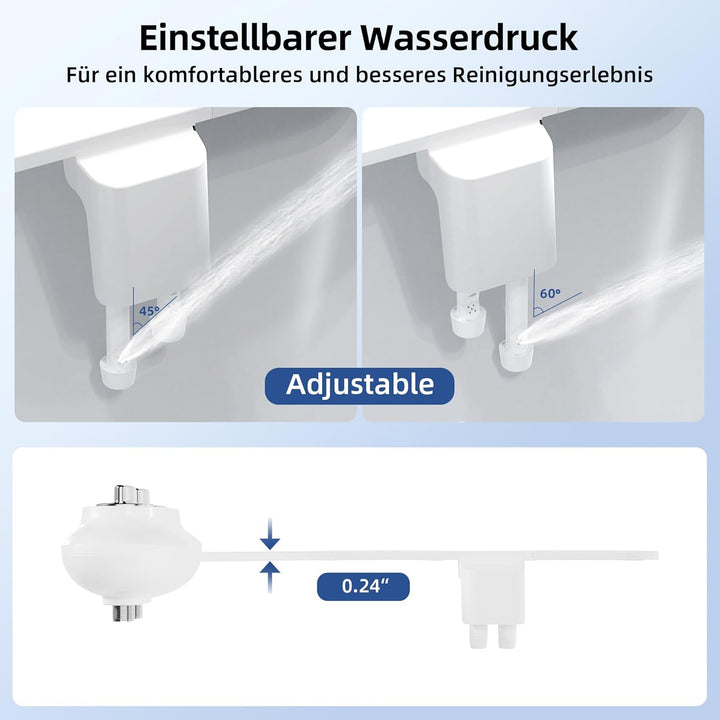 Bidet Aufsatz für Toilette, Ultra-Slim Nicht Elektrisch Bidet Einsatz Für Toilette mit, Hot & Cold B