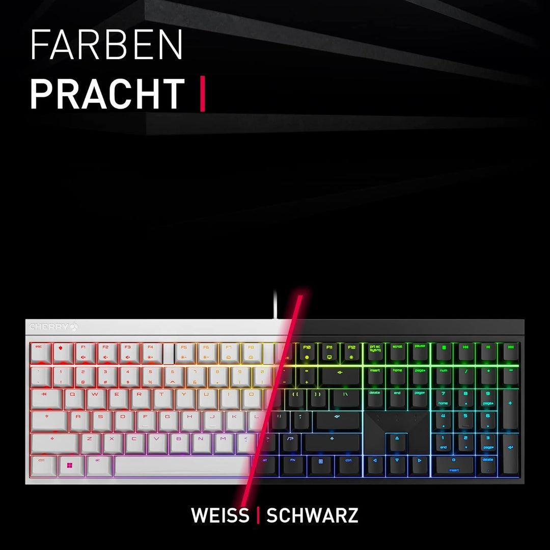 CHERRY MX 2.0S, Kabelgebundene Gaming-Tastatur mit RGB-Beleuchtung, EU-Layout (QWERTY), Designed in