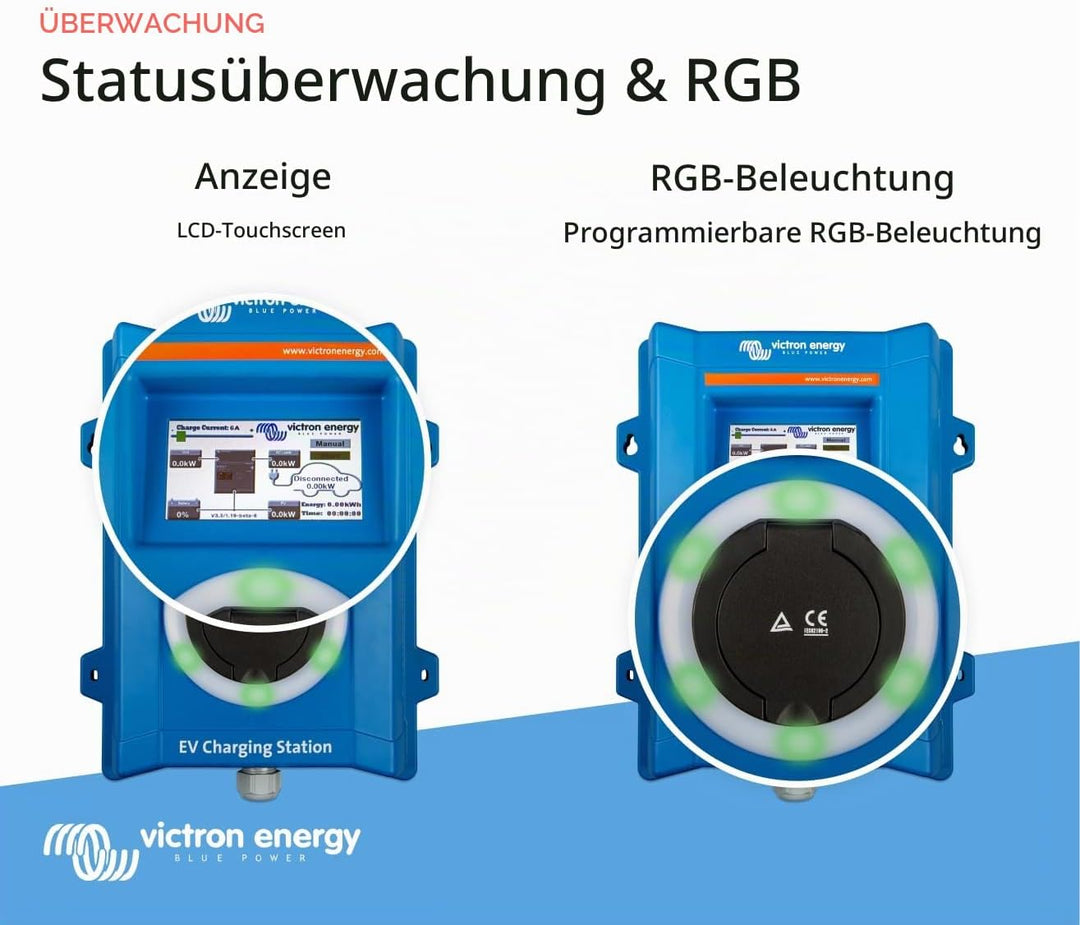 Victron Energy EV-Ladestation, 170-265 VAC 22 kW, Ladegerät für Elektrofahrzeuge, Wi-Fi- und Bluetoo