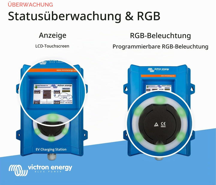 Victron Energy EV-Ladestation, 170-265 VAC 22 kW, Ladegerät für Elektrofahrzeuge, Wi-Fi- und Bluetoo