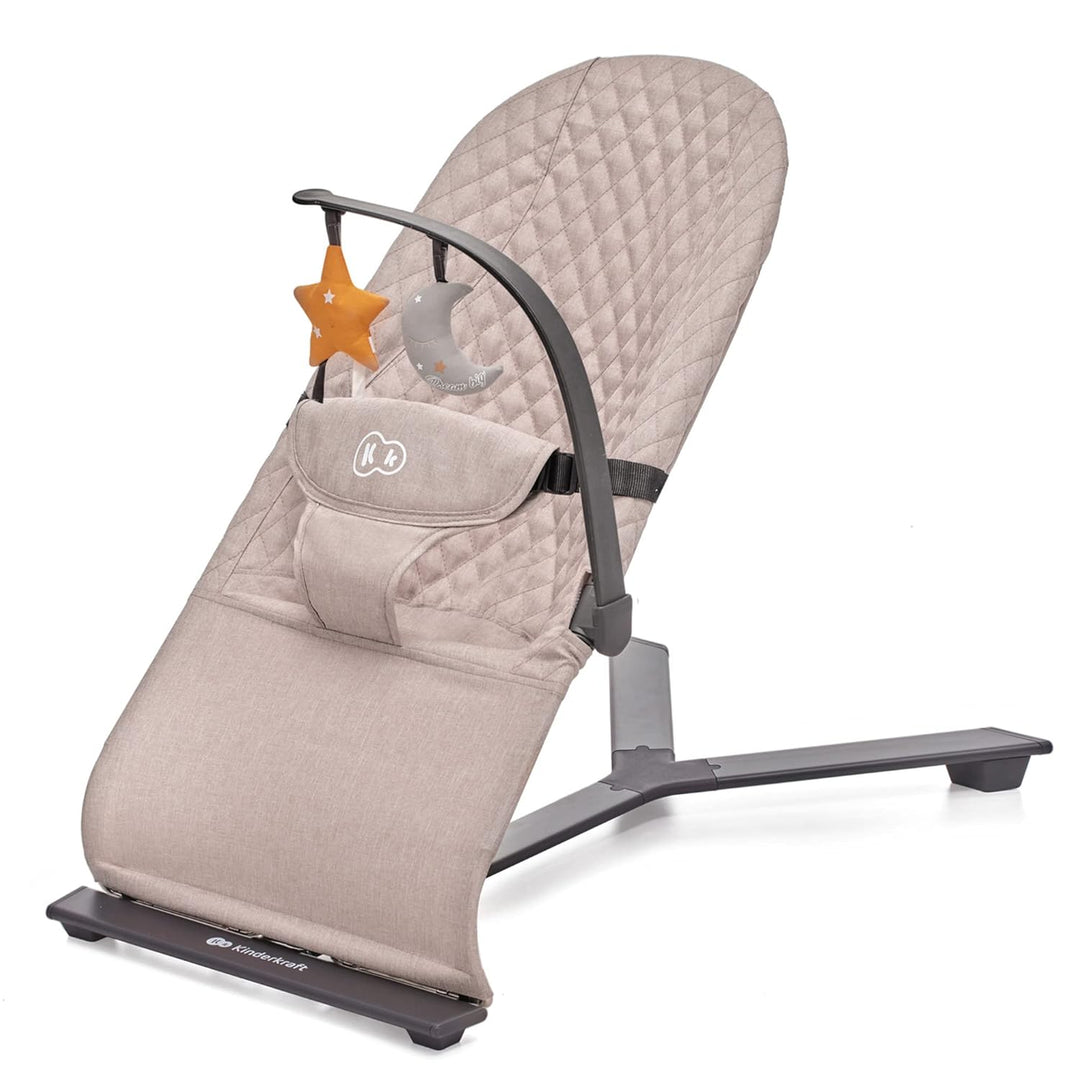 Kinderkraft Babywippe MIMI, Spielbügel mit 2 Spielzeuge, verstellbare Rückenlehne, Weiches Material,