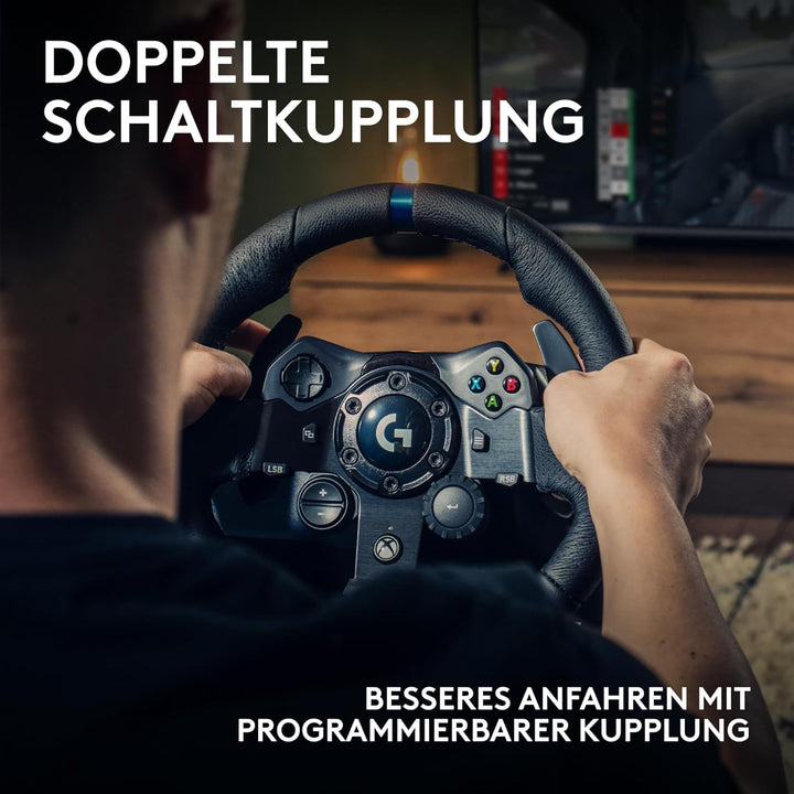 Logitech G923 TRUEFORCE Gaming Rennlenkrad mit Pedalen, Kraftrückkopplung bis 1000 Hz, reaktionsschn
