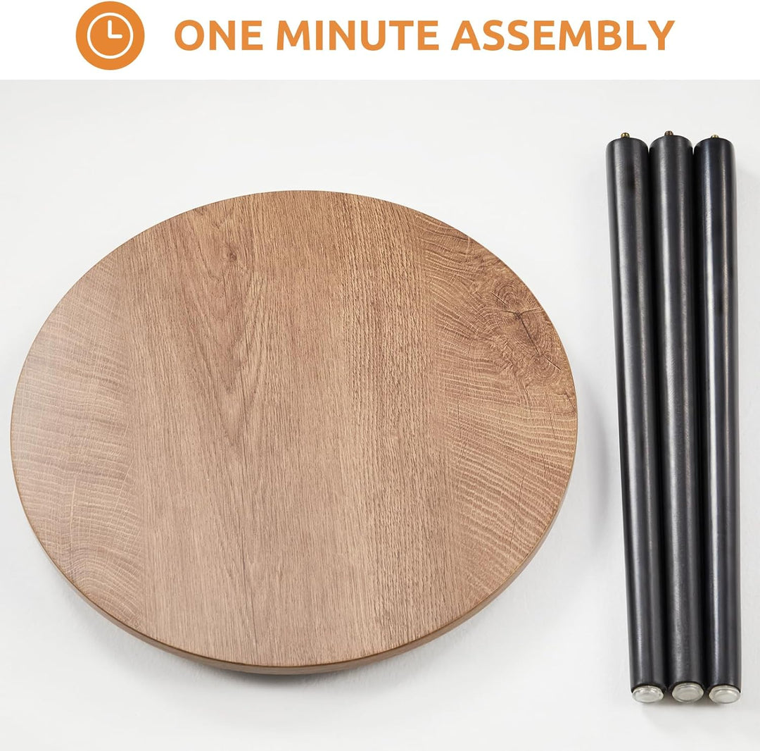 APICIZON Beistelltisch Rund Holz Couchtisch klein Wohnzimmer Schlafzimmer Tisch Beistelltische,mit B