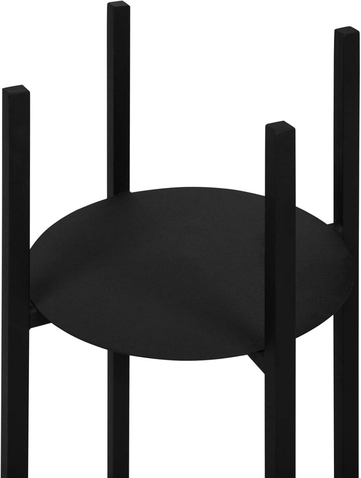 Pflanzenständer Elica - 28x28x80cm - Farbe Schwarz - für Zimmerblumen - Metallregal - Dekorativer Ti