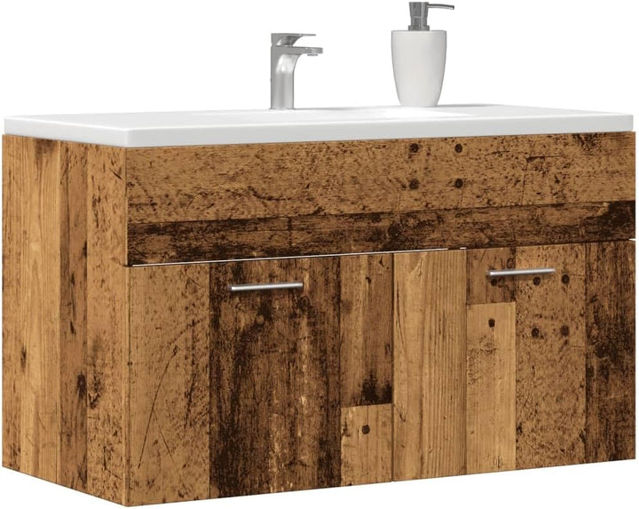 vidaXL Waschbeckenunterschrank Altholz-Optik 80x38,5x46 cm 80 x 38.5 x 46 cm Altholz, 80 x 38.5 x 46