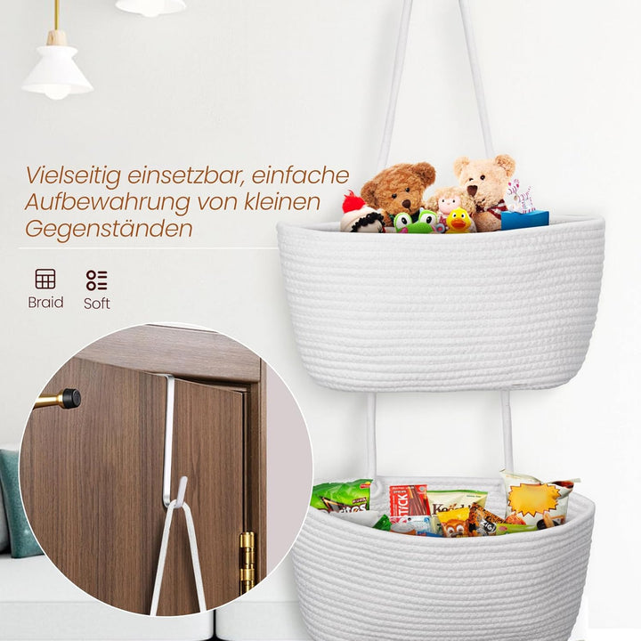 Hängender Organizer, Hängeorganizer Mit Haken, Wand Hängen Tasche Zum3-Tier, Hängeregal Stoff Wand a
