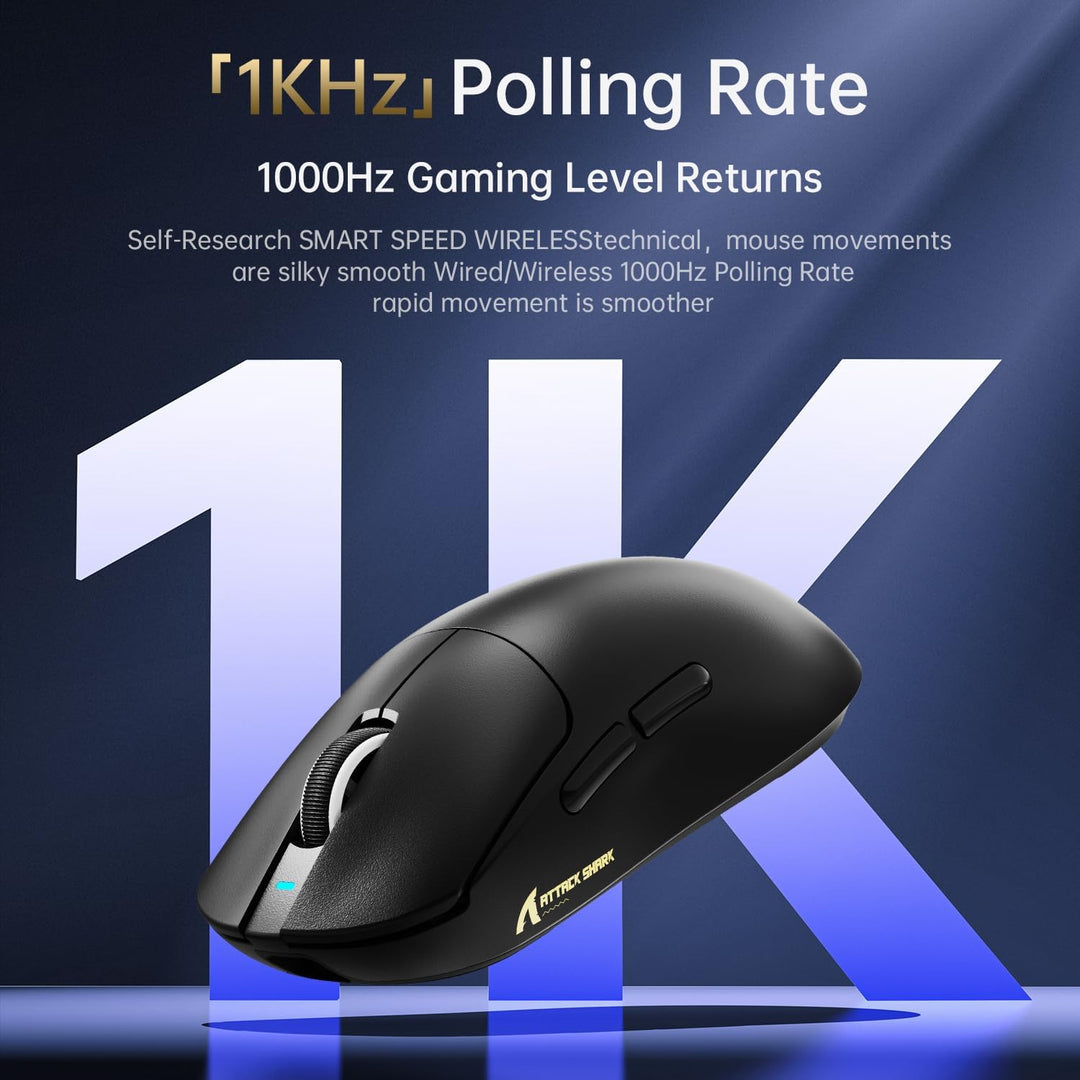 ATTACK SHARK X8SE Mouse for Large Hand, 55g Superlight, PixArt PAW3311 Gaming Sensor, BT/2.4G Wirele