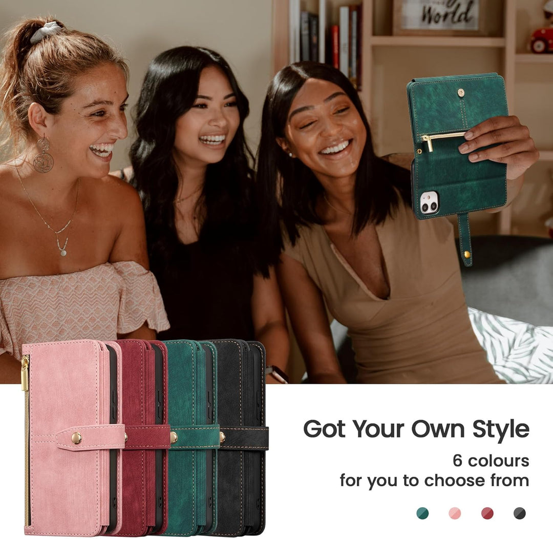 ZCDAYE iPhone 11 Hülle mit Band, Leder iPhone 11 Handytasche Handyhülle Praktische Handykette Karten