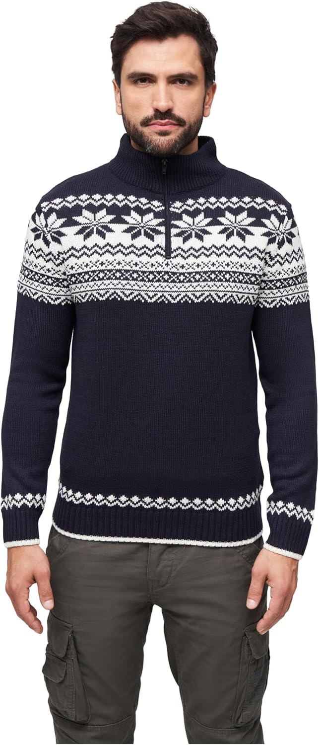 Brandit Herren Troyer Norweger Pullover, Blau