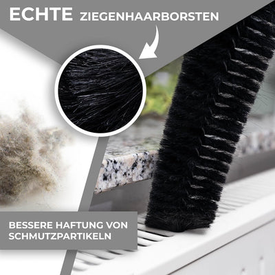 MaxxGoods Heizkörperbürsten - 3 Stück - 120 cm - Heizungsbürste mit Ziegenhaar Borsten - Ideal für d