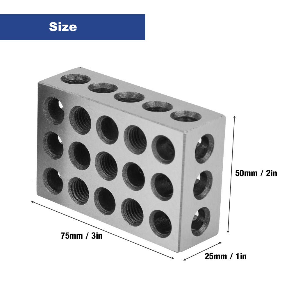 2 stücke 25x50x75mm Präzisionsblöcke, 23 Löcher Spannblöcke Metrisch, Drehwerkzeuge Präzision für We