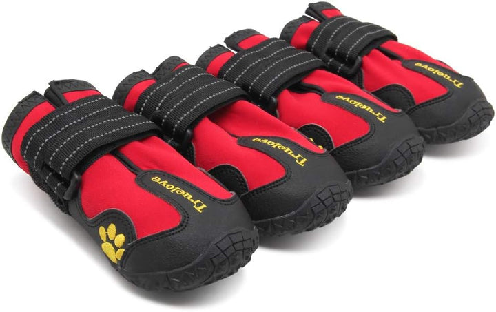 MOKCCI Truelove Pfotenschutz Hundestiefel,Wasserdicht Hundeschuhe mit Reflektierenden Riemen für Kle