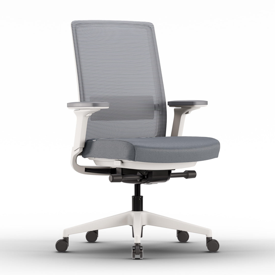 Active Bürostuhl Weiss TESTSIEGER | Ergonomischer Schreibtischstuhl mit Synchronmechanik &amp; adaptiver