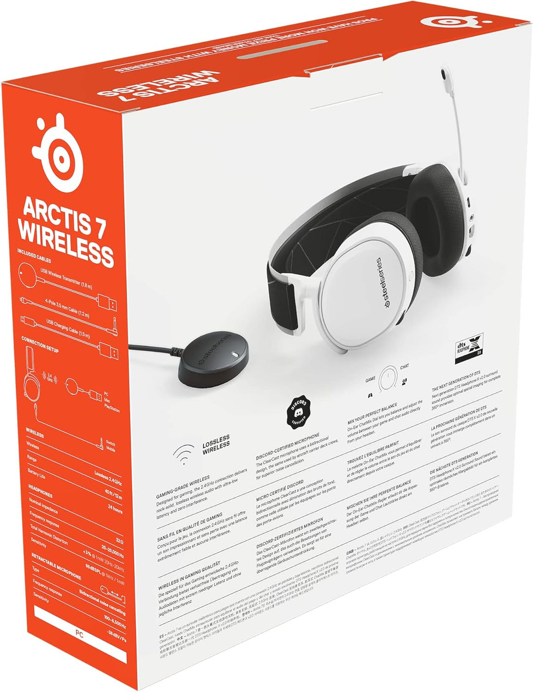 SteelSeries Arctis 7 - Gaming Headset - verlustfreies und drahtloses - DTS Headphone:X v2.0 Surround