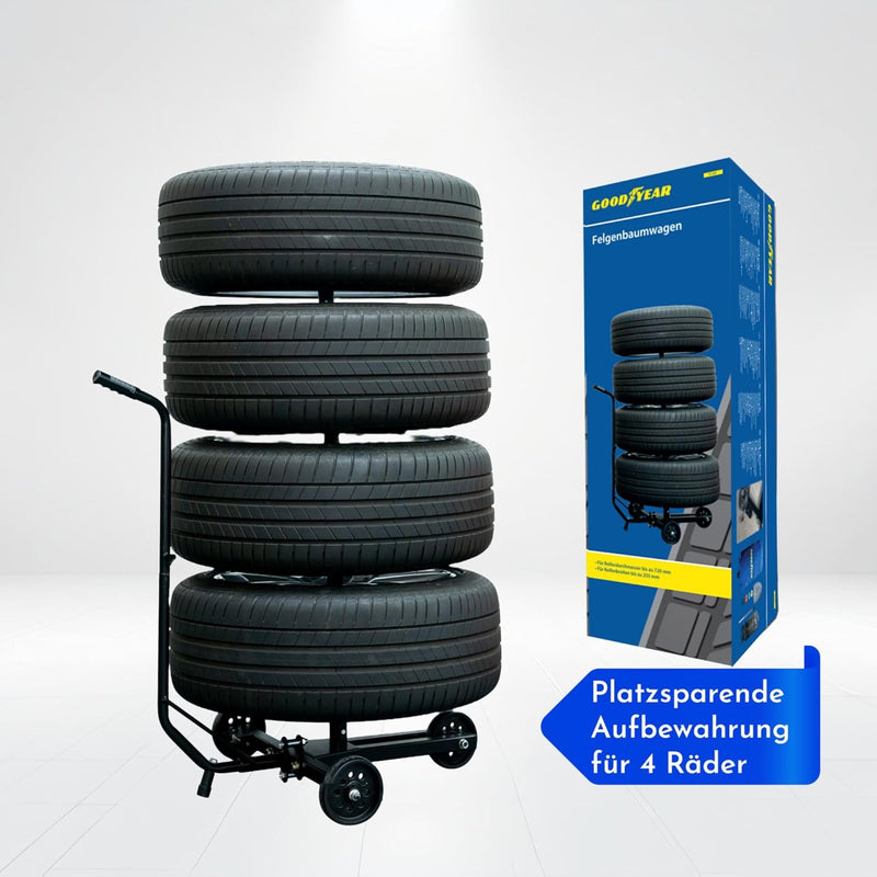 Goodyear Felgenbaumwagen für 4 Reifen, platzsparende und kontaktlose Aufbewahrung, mit Schutzhülle,