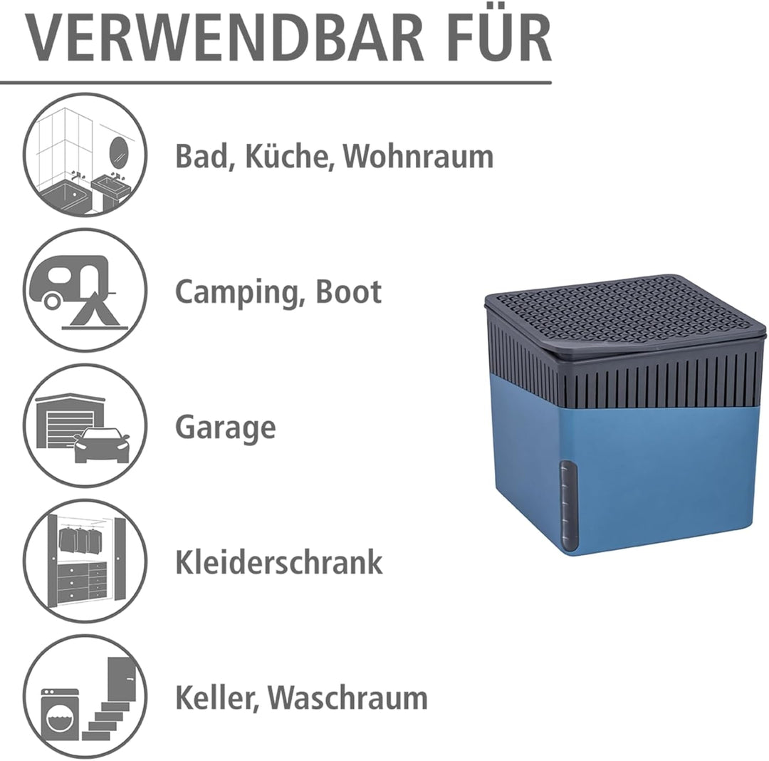 WENKO Raumentfeuchter Mod. Cube, Luftentfeuchter reduziert Schimmel & Gerüche, Auffangschale mit 1 k