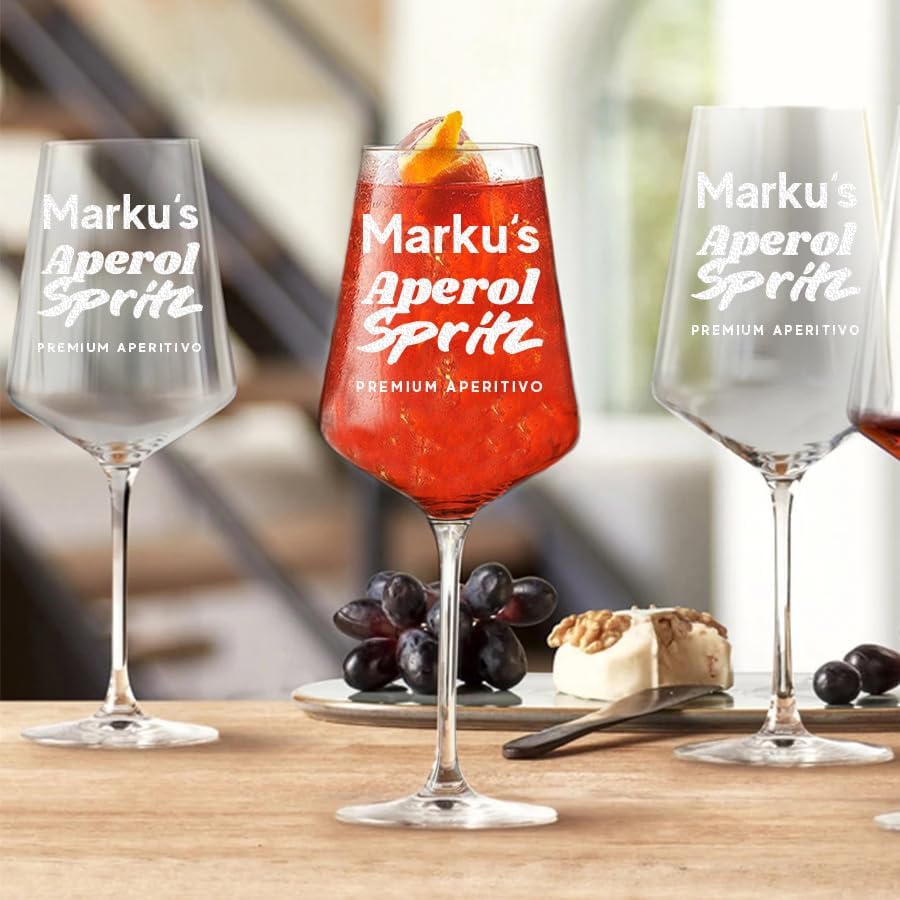 polar-effekt 2X Aperol Spritz Aperitif Gläser 560 ml mit Gravur - Geschenk zum Muttertag für Frauen