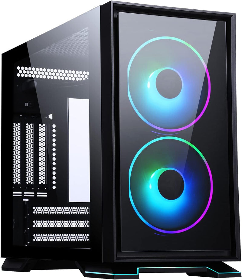 Itek Galaxy 2Q Gehäuse - Itx Mini Tower, 2x12 cm ARGB-Lüfter, 2 x USB3, 2 x Frontpanel, Seitenglas