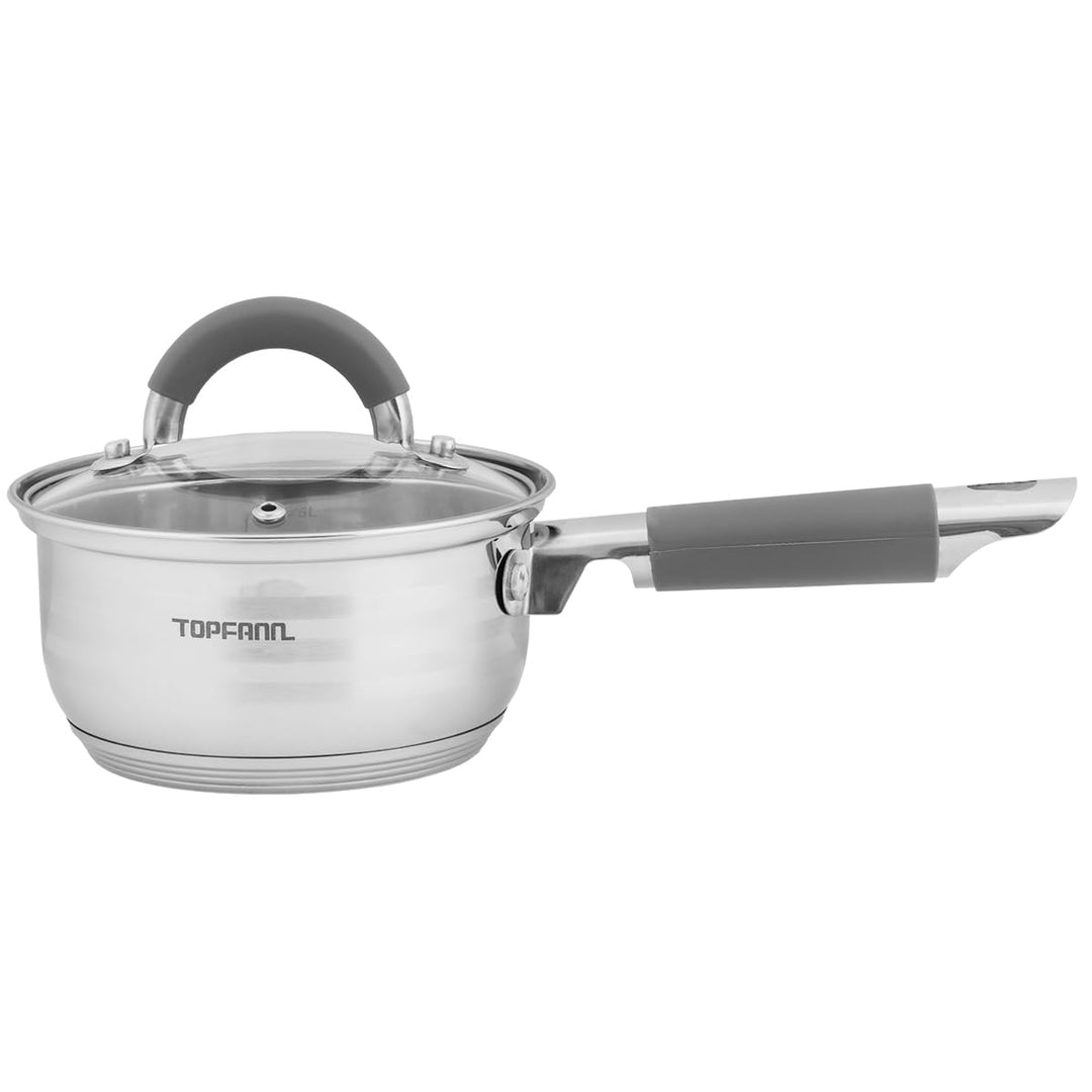 Stielkasserolle Edelstahl 14cm Kasserolle Milchtopf Stieltopf Kochtopf Induktion 14cm