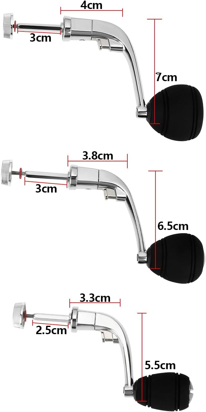 Angelrollengriff, Aluminiumlegierung mit EVA-Knauf, Angelrolle, Griff für 1000–7000 Serie, 3 Grössen