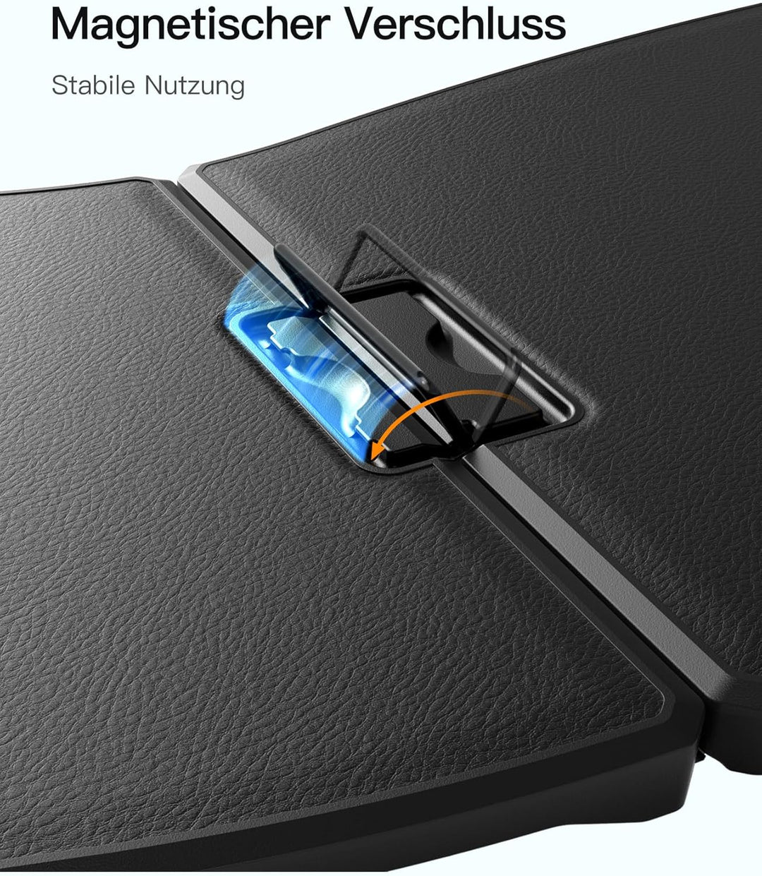 Inateck Faltbare Tastatur Ergonomische, Funktastatur Dual-Fold Magnetic QWERTZ,mit 3 BT,Mit Rückencl