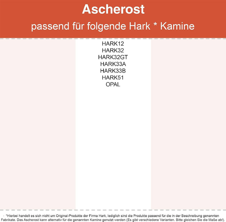 Kaminrost/Ascherost Rund Ø 170 x 10 mm passend für Hark ** Kaminöfen inkl. Modellübersicht - Aschero