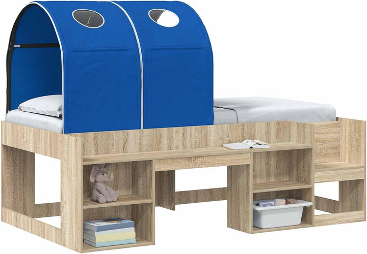 Bettunnel 2 Stück Blau aus Polyester 211 x 52,5 x 2 cm, modulares Schlafzimmer Zubehör mit Montage,