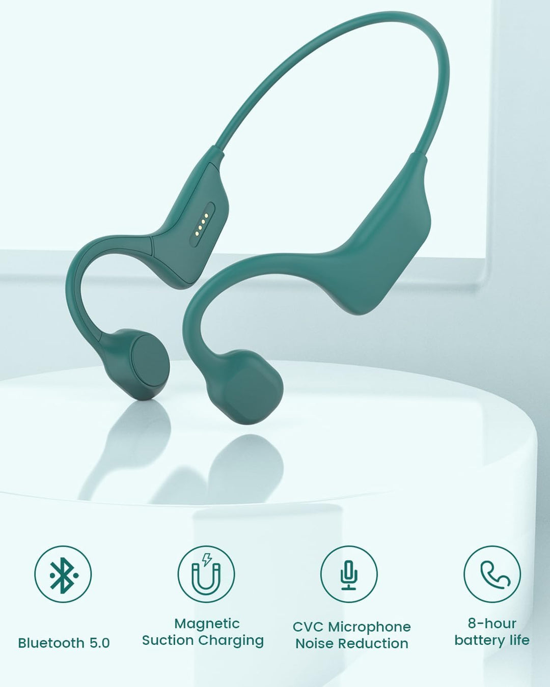 SANOTO Knochenschall Kopfhörer Bluetooth 5.3 Open Ear Kopfhörer IPX7 wasserdichte Schweissfeste Bone