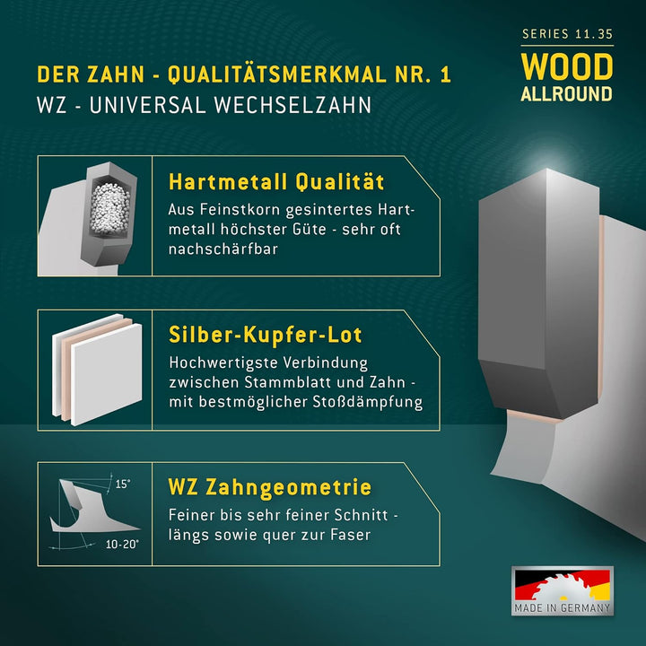 Bayerwald - HM Handkreissägeblatt für Holz - Ø 237 mm x 2,5 mm x 30 mm | Wechselzahn (24 Zähne/grob)
