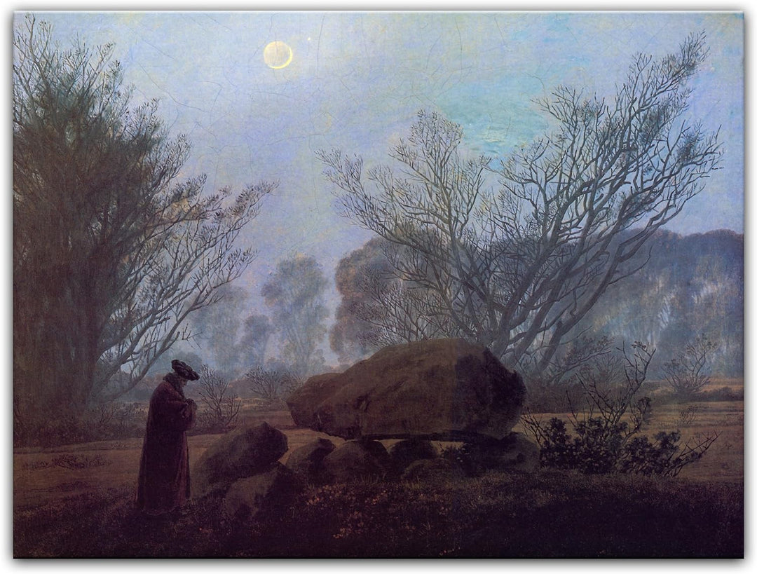 Bilderdepot24 Bild auf Leinwand | Caspar David Friedrich Spaziergang in der Abenddämmerung in 80x60