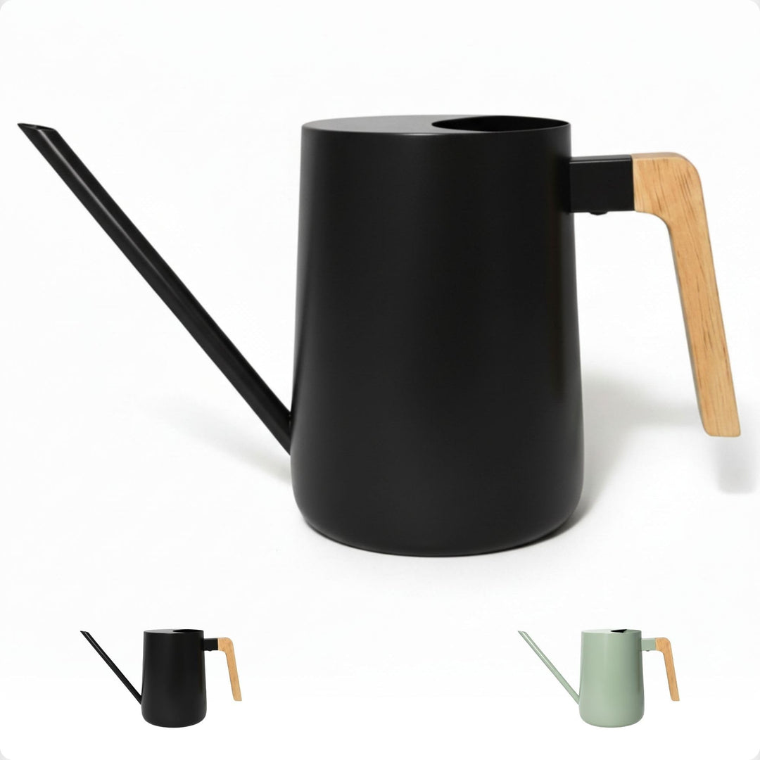 HB Design Co. Giesskanne für den Innenbereich mit langem Auslauf – 1000 ml Schwarze Giesskanne für Z