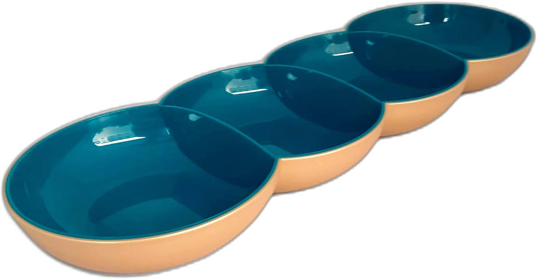 Tupperware , Kunststoff, Allegra Perle petrol gold Servierschale Servierschalenquartett Schale servi