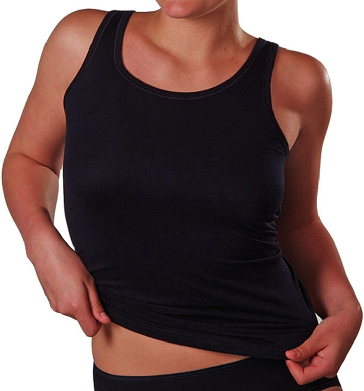 HERMKO 1310 4er Pack Damen Tank Top aus Bio-Baumwolle XXL Schwarz, XXL Schwarz